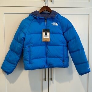 NWT North Face reverseable down jacket, optic blue